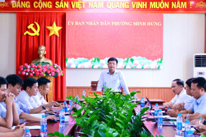 Chủ tịch UBND phường Minh Hưng chỉ đạo đẩy nhanh tiến độ các công trình, dự án đầu tư công.