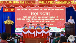 Đại biểu HĐND phường Minh Hưng tiếp xúc cử tri sau kỳ họp thường lệ giữa năm 2026.