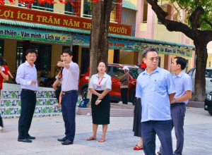 Lãnh đạo phường Minh Hưng kiểm tra công tác chuẩn bị khai giảng năm học 2026 - 2027