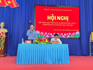 HỘI NGHỊ ĐỐI THOẠI GIỮA BÍ THƯ ĐẢNG ỦY XÃ VÀ CHỦ TỊCH UBND XÃ VỚI NHÂN DÂN