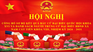 HỘI NGHỊ CÔNG BỐ SƠ BỘ KẾT QUẢ BẦU CỬ ĐẠI BIỂU QUỐC HỘI KHÓA XVI VÀ DANH SÁCH NGƯỜI TRÚNG CỬ ĐẠI BIỂU HĐND XÃ NAM CÁT TIÊN KHÓA VIII, NHIỆM KỲ 2026 - 2031