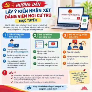 HƯỚNG DẪN LẤY Ý KIẾN NHẬN XÉT ĐẢNG VIÊN NƠI CƯ TRÚ TRỰC TUYẾN