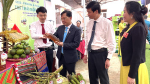 Nghĩa Trung tổ chức các gian hàng trưng bày chào mừng Đại hội đại biểu Đảng bộ xã