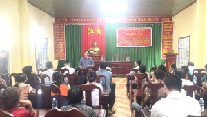 UBND xã Nghĩa Trung tổ chức họp dân thông báo thu hồi đất thực hiện dự án