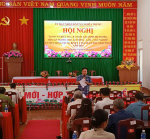 UBND xã Nghĩa Trung tổ chức khai giảng lớp tập huấn điều tra, rà soát xác định hộ nghèo, hộ cận nghèo