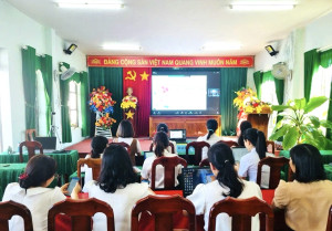 Các Trường Mầm non khu vực Bù Đăng dự Hội nghị trực tuyến tập huấn công tác quản lý giáo dục