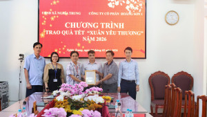 Công ty Cổ phần Hoàng Sơn 1 đồng hành cùng Nghĩa Trung chăm lo Tết “Xuân Yêu Thương” 2026.