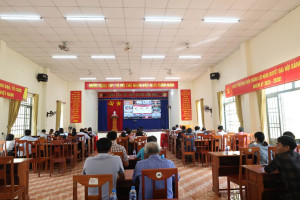 Xã Nghĩa Trung dự Hội nghị trực tuyến triển khai, quán triệt các văn bản mới