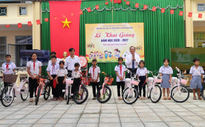 Trường Liên cấp Tiểu học và THCS Nghĩa Bình tổ chức Lễ khai giảng năm học mới