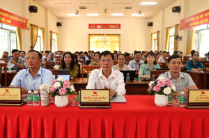 Đảng ủy xã Nghĩa Trung tham dự Hội nghị trực tuyến
