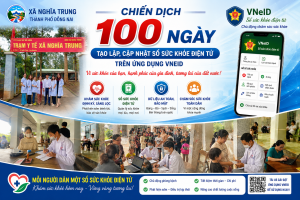 XÃ NGHĨA TRUNG HƯỞNG ỨNG CHIẾN DỊCH 100 NGÀY TẠO LẬP, CẬP NHẬT SỔ SỨC KHỎE ĐIỆN TỬ TRÊN ỨNG DỤNG VNEID