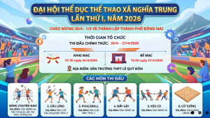Thông báo thời gian địa điểm tổ chức Đại hội thể dục thể thao xã Nghĩa Trung lần thứ I, năm 2026