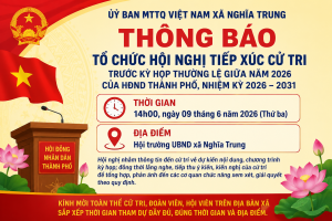Thông báo về việc thay đổi thời gian tổ chức Hội nghị tiếp xúc cử tri trước kỳ họp thường lệ giữa năm 2026 của HĐND thành phố Đồng Nai, nhiệm kỳ 2026 - 2031