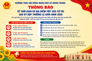 THÔNG BÁO TIẾP XÚC CỬ TRI SAU KỲ HỌP THƯỜNG LỆ GIỮA NĂM 2026