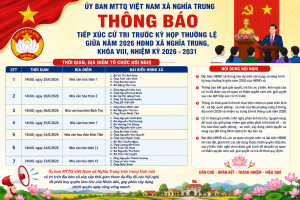 Thông báo về thời gian địa điểm tiếp xúc cử tri trước kỳ họp thường lệ giữa năm 2026