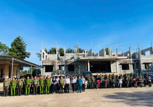 Công an xã Nha Bích tổ chức Lễ ra quân thực hiện đợt cao điểm tấn công, trấn áp tội phạm