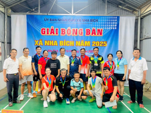 Bế mạc Giải Bóng bàn xã Nha Bích năm 2025 với nhiều kết quả ấn tượng