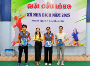 Khai mạc giải cầu lông xã Nha Bích năm 2025