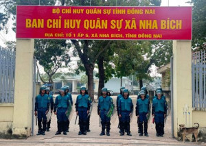 Ban CHQS xã Nha Bích tổ chức huấn luyện sẵn sàng chiến đấu cho trung đội Dân quân thường trực xã