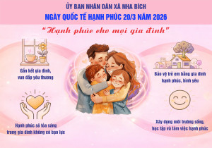 Xã Nha Bích triển khai các hoạt động hưởng ứng Ngày Quốc tế Hạnh phúc 20/3 năm 2026.