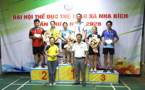 Xã Nha Bích trao giải môn bóng bàn trong khuôn khổ Đại hội TDTT năm 2026