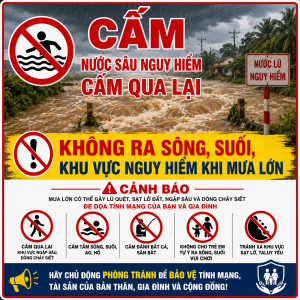 Chủ động phòng tránh tai nạn mùa mưa: Không ra sông, suối, khu vực nguy hiểm khi mưa lớn
