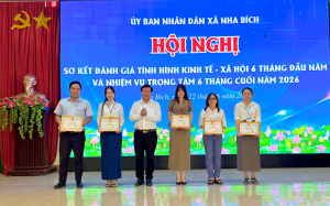 Xã Nha Bích tổ chức Hội nghị sơ kết tình hình phát triển kinh tế - xã hội, quốc phòng - an ninh 6 tháng đầu năm 2026