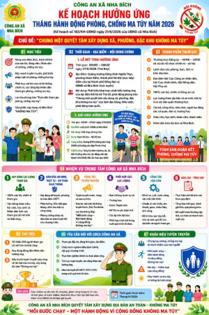 Xã Nha Bích hưởng ứng tháng hành động phòng, chống ma túy năm 2026