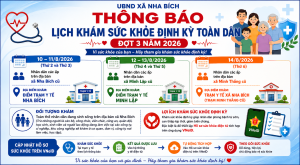 Xã Nha Bích triển khai khám sức khỏe định kỳ toàn dân đợt 3 năm 2026