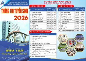 THÔNG BÁO TUYỂN SINH ĐÀO TẠO NGHỀ NĂM 2026