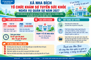 Xã Nha Bích tổ chức khám sơ tuyển sức khỏe nghĩa vụ quân sự năm 2027