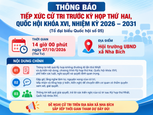 Thông báo lịch tiếp xúc cử tri trước kỳ họp thứ hai, quốc hội khóa XVI