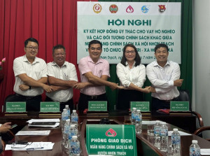 NHCSXH Nhơn Trạch ký kết hợp đồng ủy thác cho vay hộ nghèo...