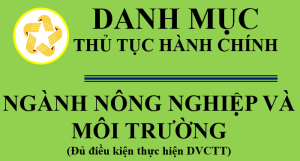 DVCTT Ngành Nông nghiệp Môi trường