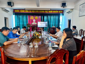 Điểm cầu trực tuyến tại xã Nhơn Trạch tham dự hội nghị tập huấn