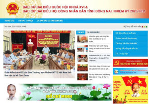 Giao diện Trang thông tin điện tử bầu cử tỉnh Đồng Nai