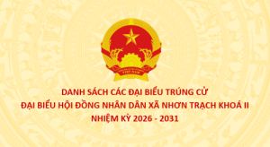DANH SÁCH CÁC ĐẠI BIỂU TRÚNG CỬ ĐẠI BIỂU HĐND XÃ NHƠN TRẠCH KHOÁ II, NHIỆM KỲ 2026 - 2031