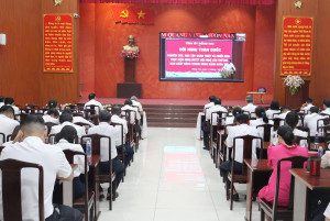 Xã Nhơn Trạch dự trực tuyến Hội nghị triển khai thực hiện Nghị quyết Hội nghị lần thứ hai Ban Chấp hành Trung ương Đảng khóa XIV