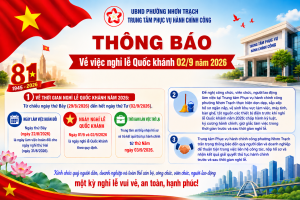 Thông báo lịch nghỉ lễ Quốc khánh 02/9 của Trung tâm Phục vụ...