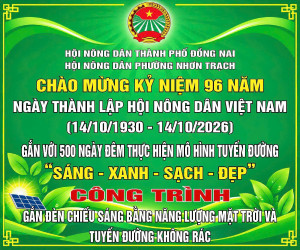 HỘI NÔNG DÂN PHƯỜNG NHƠN TRẠCH THỰC HIỆN CÔNG TRÌNH TUYẾN ĐƯỜNG SÁNG - XANH - SẠCH - ĐẸP