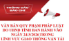 THÔNG CÁO BÁO CHÍ Văn bản quy phạm pháp luật của UBND tỉnh ban hành trong lĩnh vực Giao thông vận tải