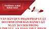 THÔNG CÁO BÁO CHÍ Văn bản quy phạm pháp luật của UBND tỉnh ban hành trong lĩnh vực an toàn thực phẩm