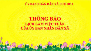 LỊCH LÀM VIỆC TUẦN CỦA ỦY BAN NHÂN DÂN XÃ
