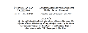Phổ biến, tiếp nhận ý kiến về các nội dung liên quan đến việc thu hồi đất, bồi thường, hỗ trợ, tái định cư của dự án đầu tư xây dựng đường cao tốc Dầu Giây - Tân Phú (giai đoạn 1)