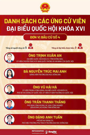 Danh sách các ứng cử viên Đại biểu Quốc hội khóa XVI