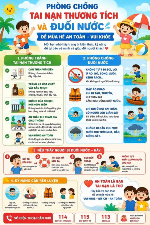 Infographic PHÒNG CHỐNG TAI NẠN  THƯƠNG TÍCH VÀ ĐUỐI NƯỚC
