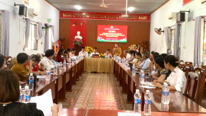 Toàn cảnh buổi Hội nghị phản biện xã hội đối với dự thảo Đề án sắp xếp, sáp nhập các trường Mầm non, Tiểu học và THCS công lập trên địa bàn xã Phú Hòa.