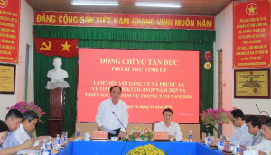 Phó Bí thư Tỉnh ủy Đồng Nai Võ Tấn Đức làm việc với Đảng ủy xã Phước An về tình hình kinh tế - xã hội, quốc phòng - an ninh năm 2025 và triển khai nhiệm vụ năm 2026