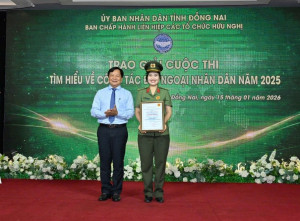 Đại uý Mạc Thị Trang – Công an xã Phước An đạt giải Nhất cuộc thi tìm hiểu về công tác đối ngoại nhân dân tỉnh Đồng Nai năm 2025