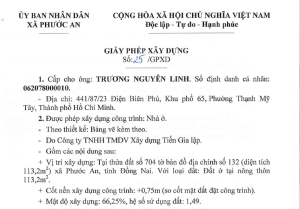 Cấp phép xây dựng cho ông Trương Nguyên Linh